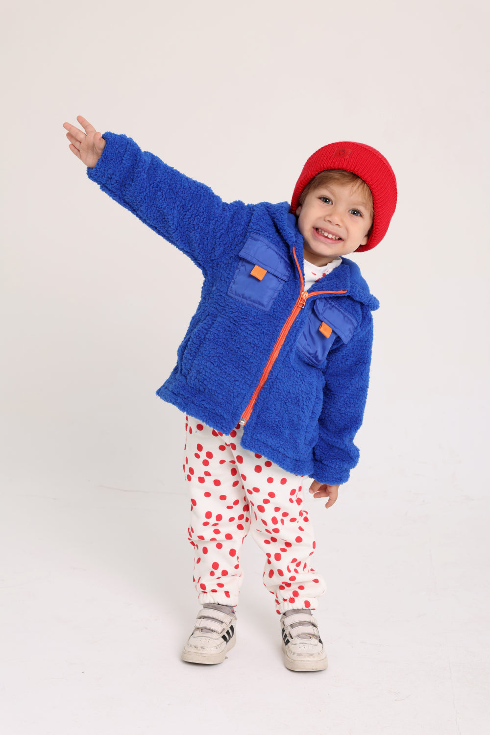 unisex long-sleeved teddy jacket – blue