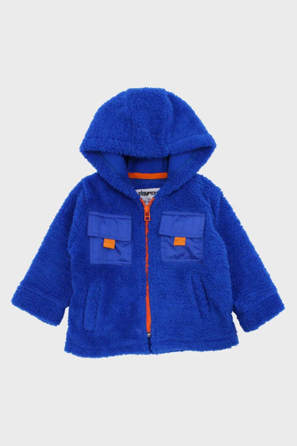 unisex blue long-sleeved teddy jacket - playmore