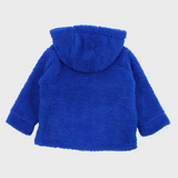 unisex blue long-sleeved teddy jacket