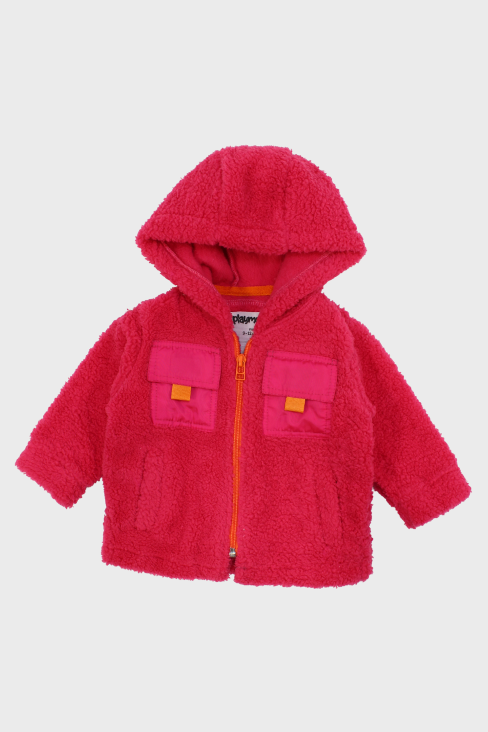 unisex fuchsia long-sleeved teddy jacket