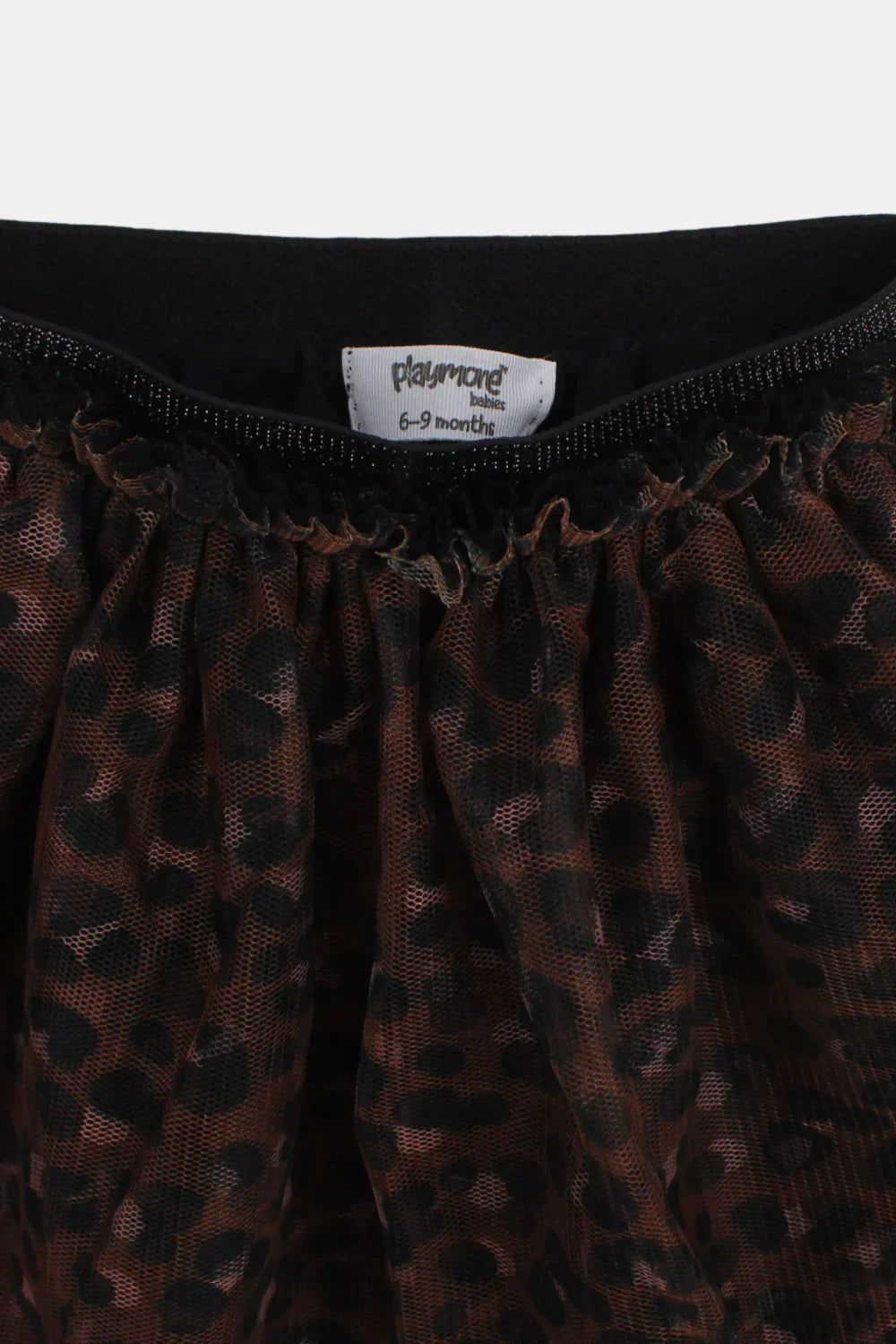 baby girls tulle skirt – black & brown printed - playmore