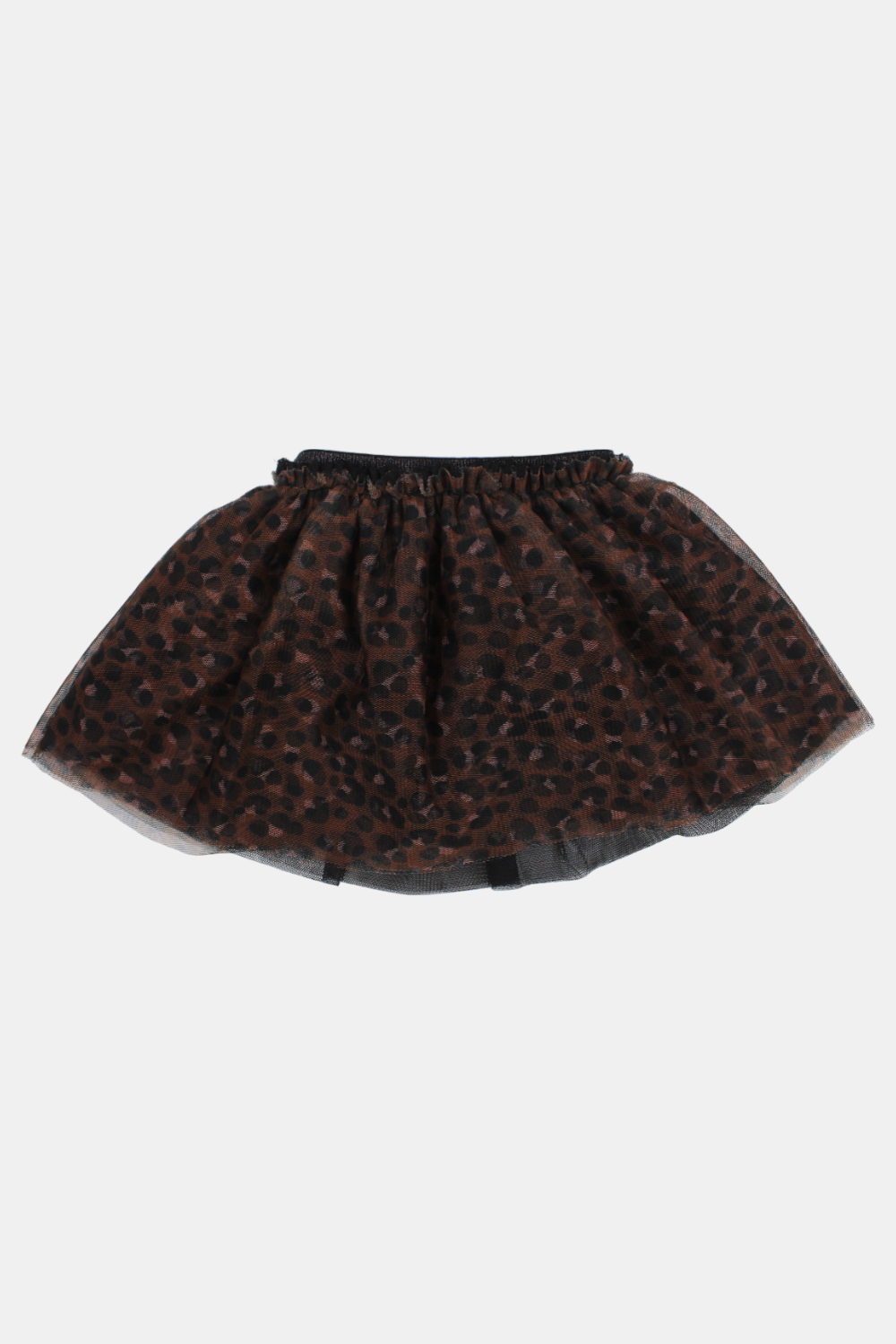 baby girls tulle skirt – black & brown printed