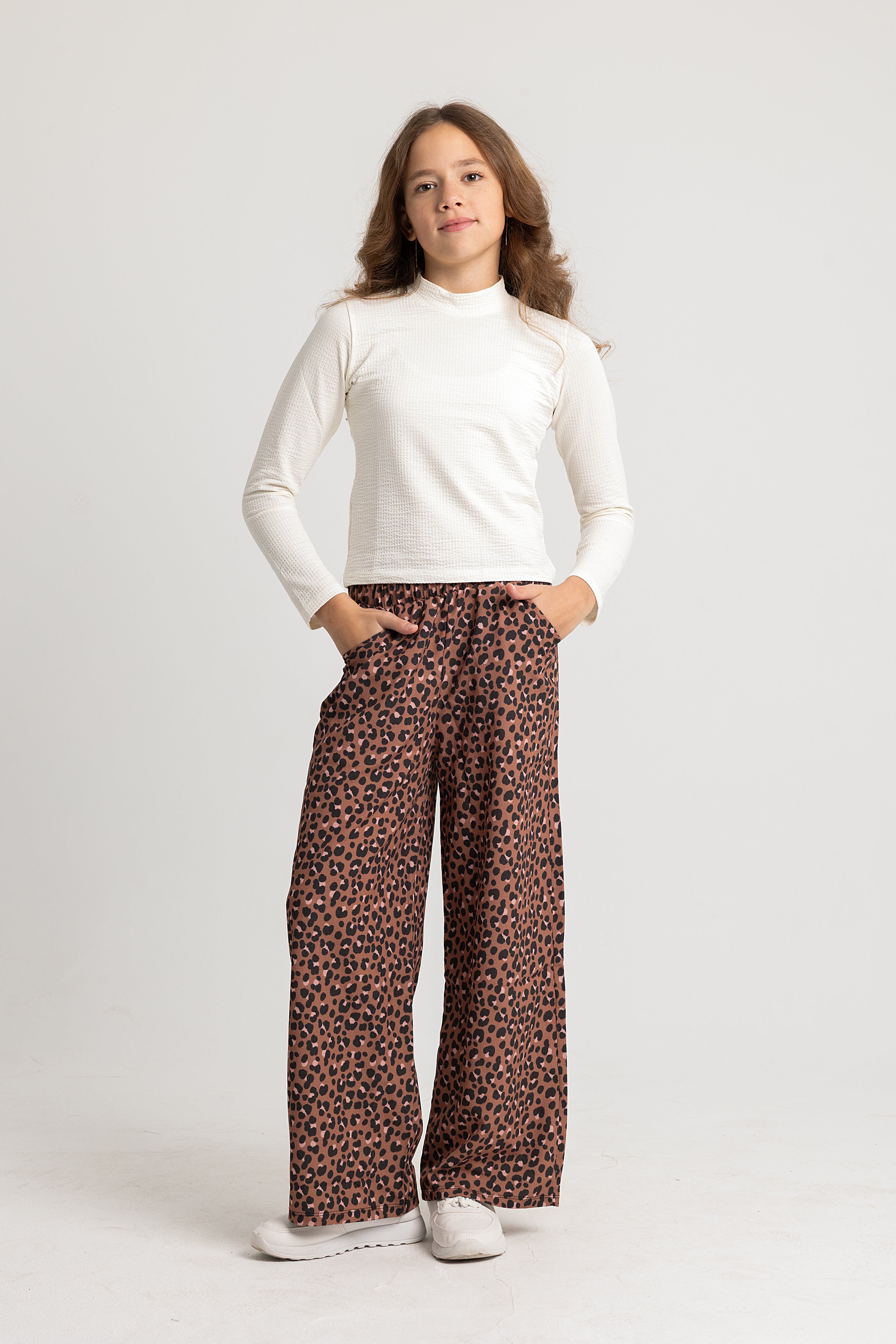 girls cotton basic top – off-white