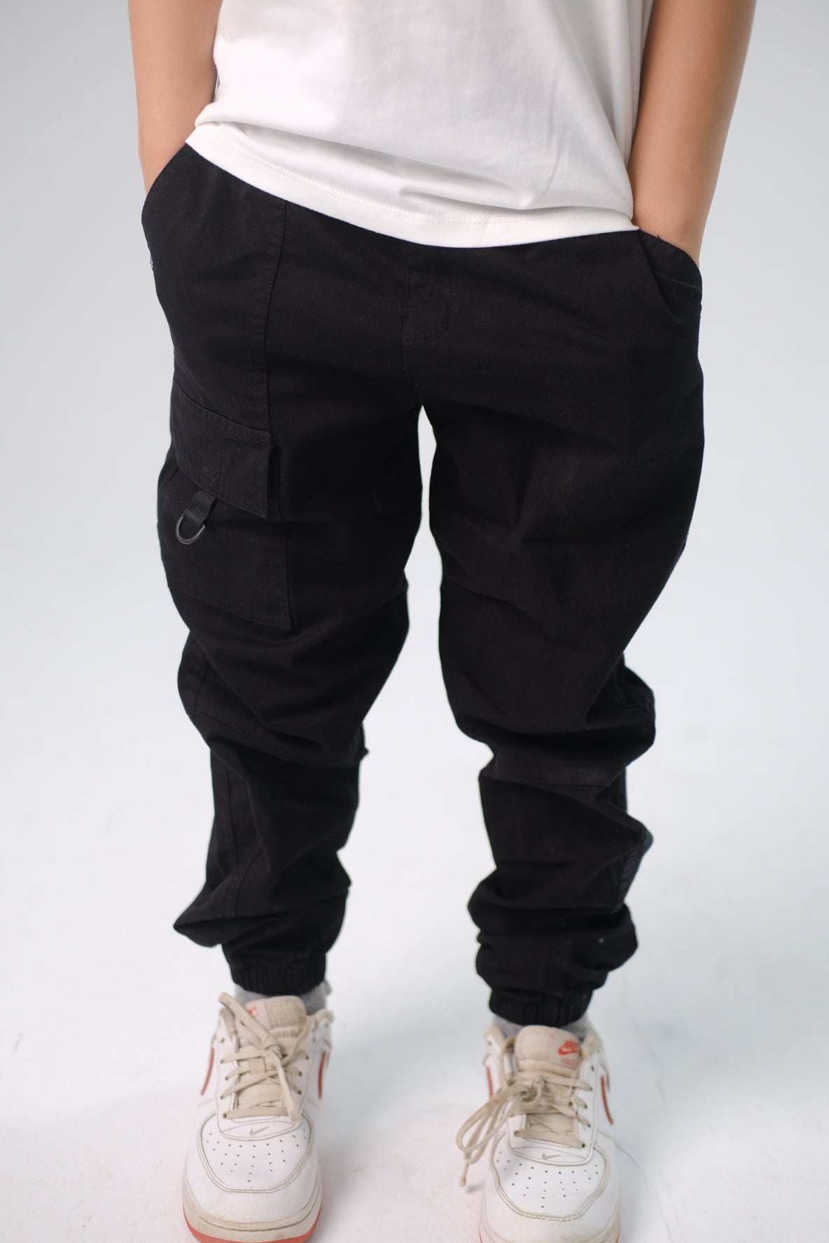unisex gabardine pants – black