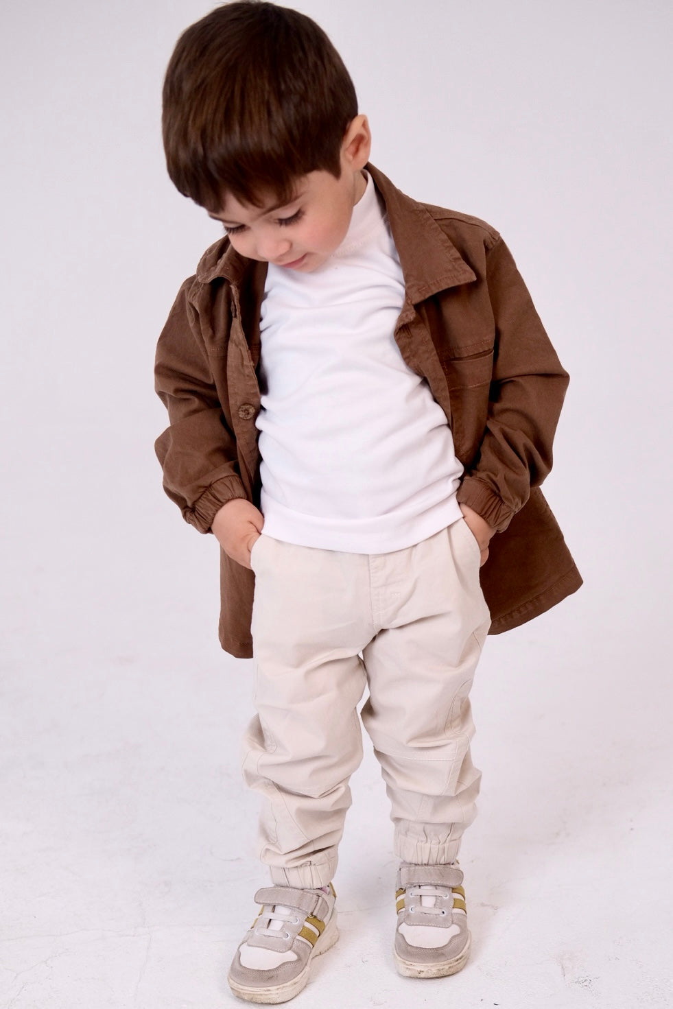 unisex baby gabardine pants – beige