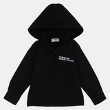 Unisex Baby Gabardine Jacket – Black "THE SUN WILL RISE"