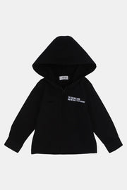 unisex baby gabardine jacket – black "the sun will rise" - playmore