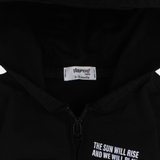 Unisex Baby Gabardine Jacket – Black "THE SUN WILL RISE"