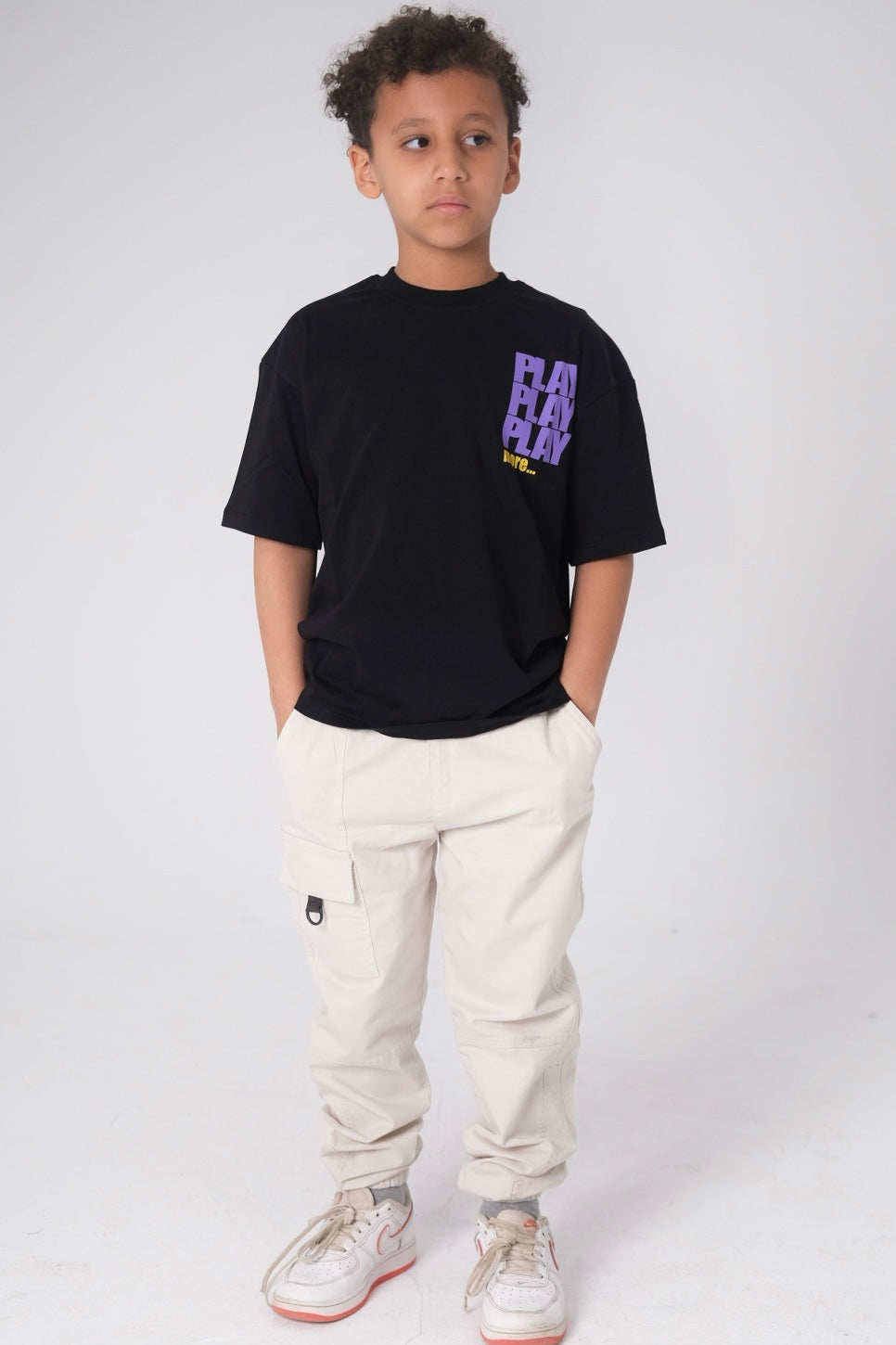 unisex "play more" short-sleeved t-shirt – black