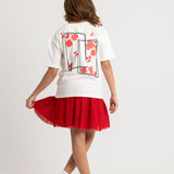 girls tulle skort – red