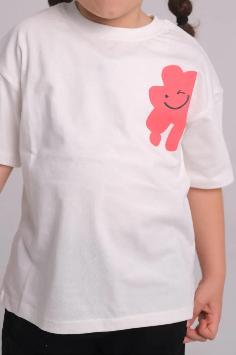 "smile" short-sleeved t-shirt – offwhite - playmore