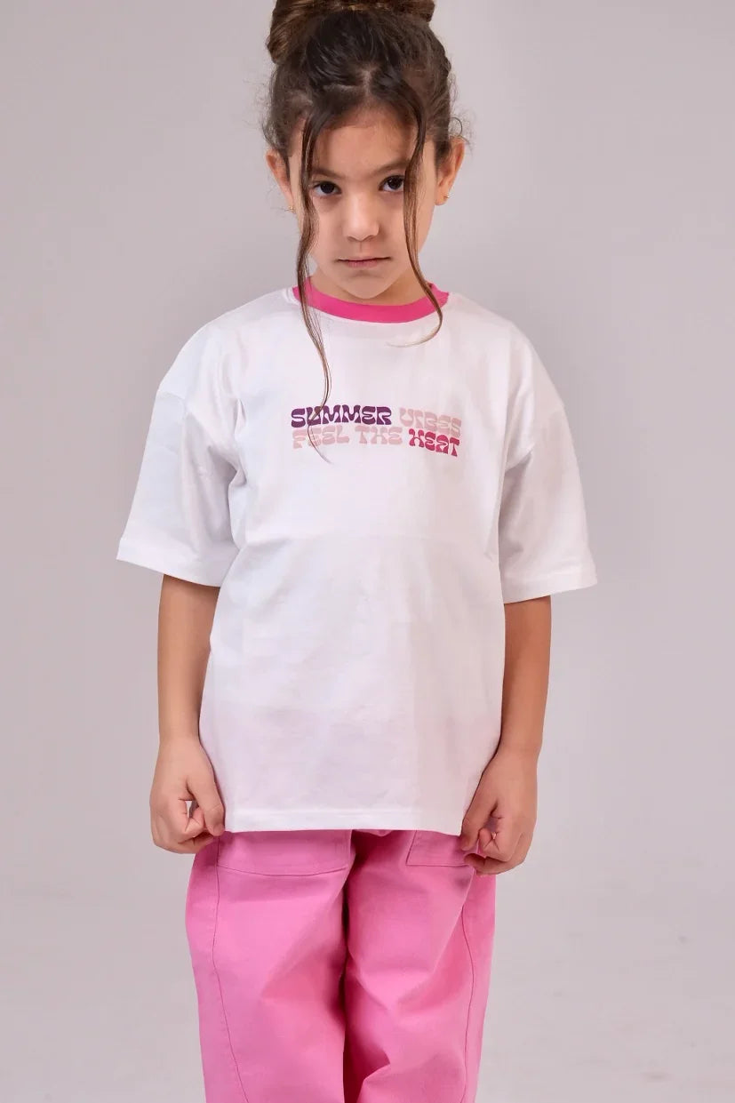 "summer vibes" short-sleeved t-shirt – white - playmore