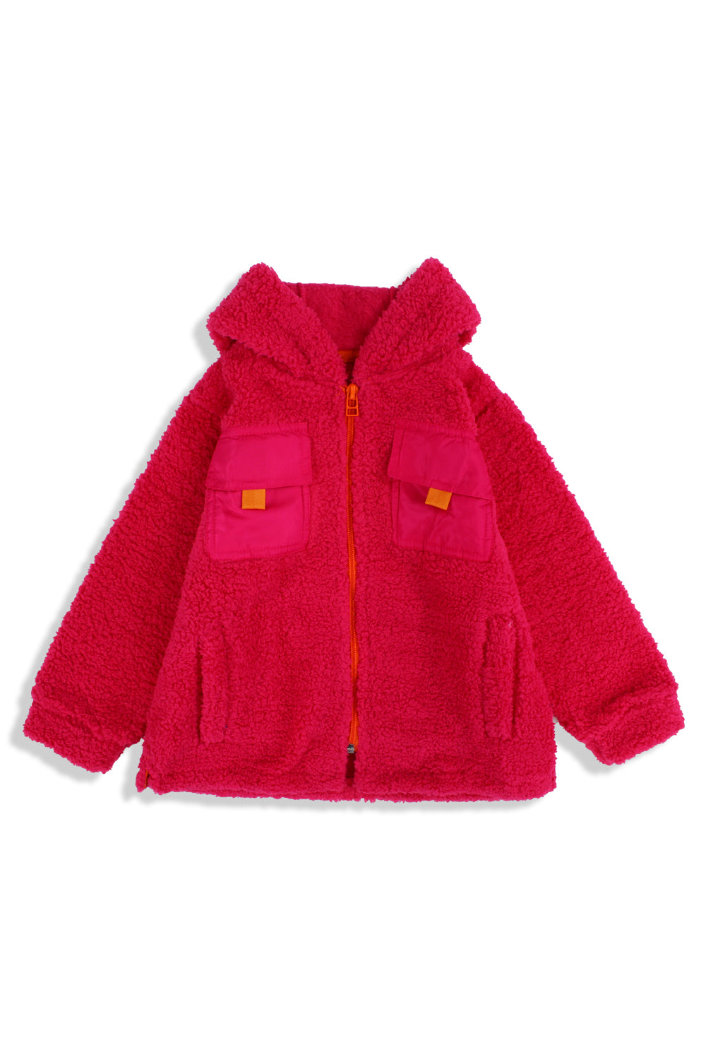 unisex fleece teddy jacket – fuchsia