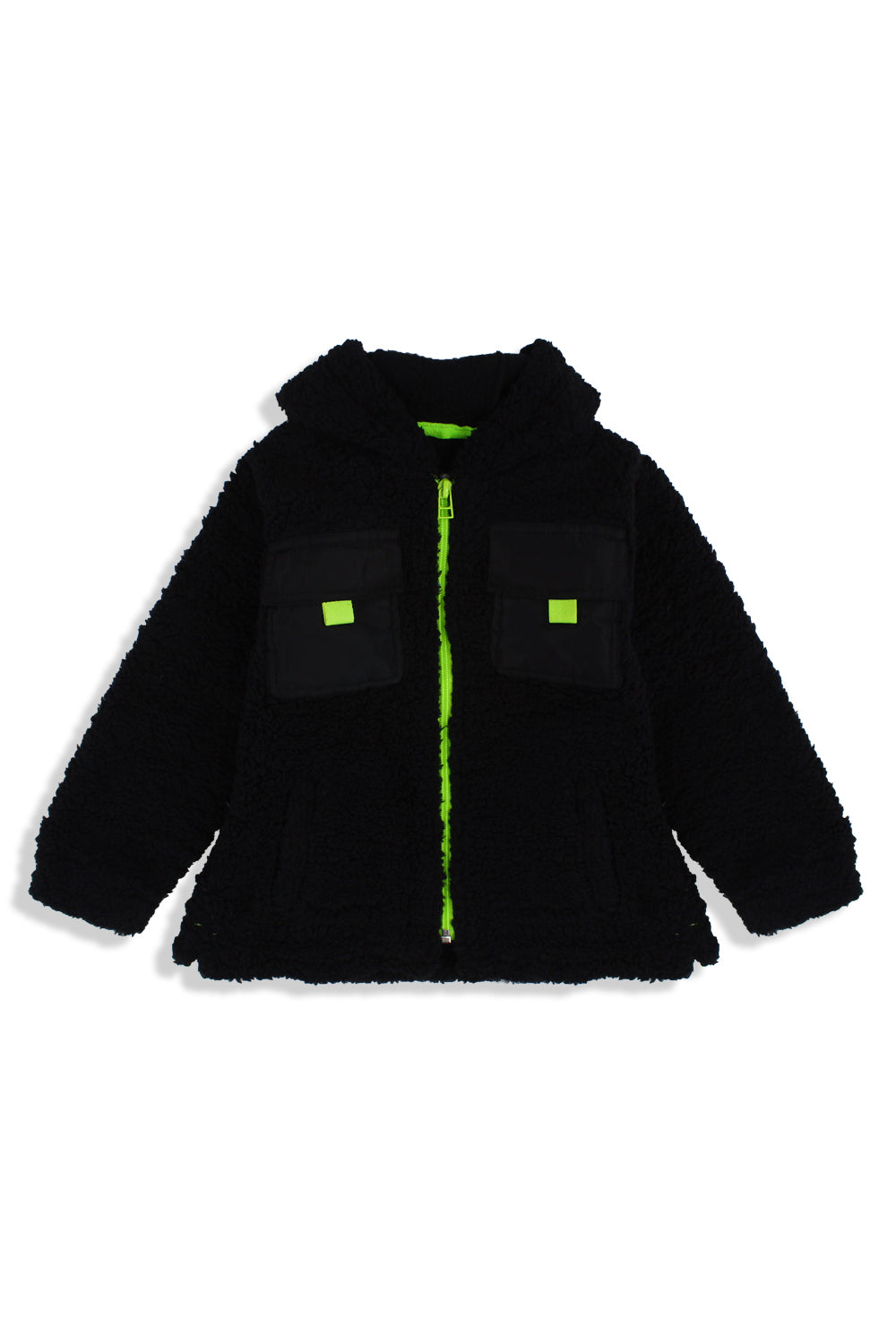 unisex fleeced teddy jacket – black