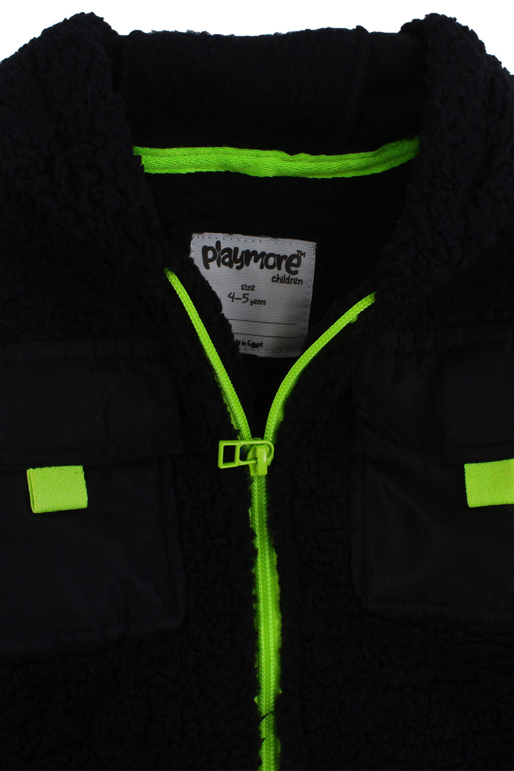 unisex fleeced teddy jacket – black