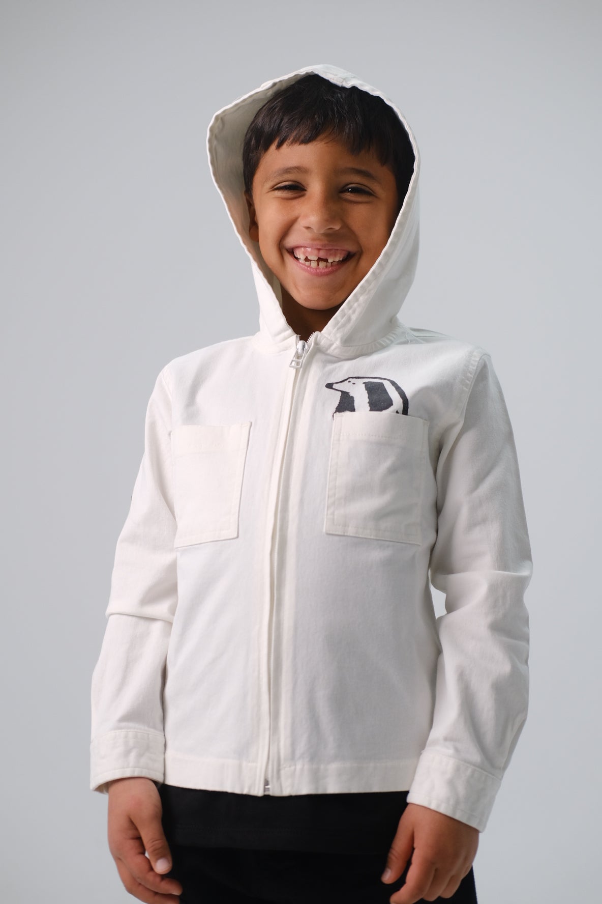 unisex dog-printed gabardine jacket – offwhite