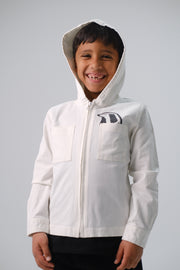 unisex dog-printed gabardine jacket – offwhite