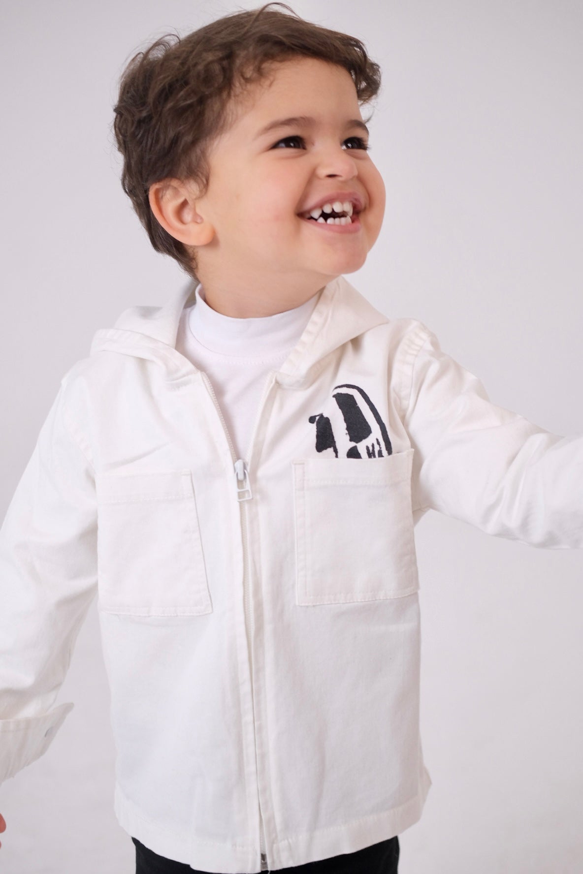 unisex baby gabardine jacket – offwhite