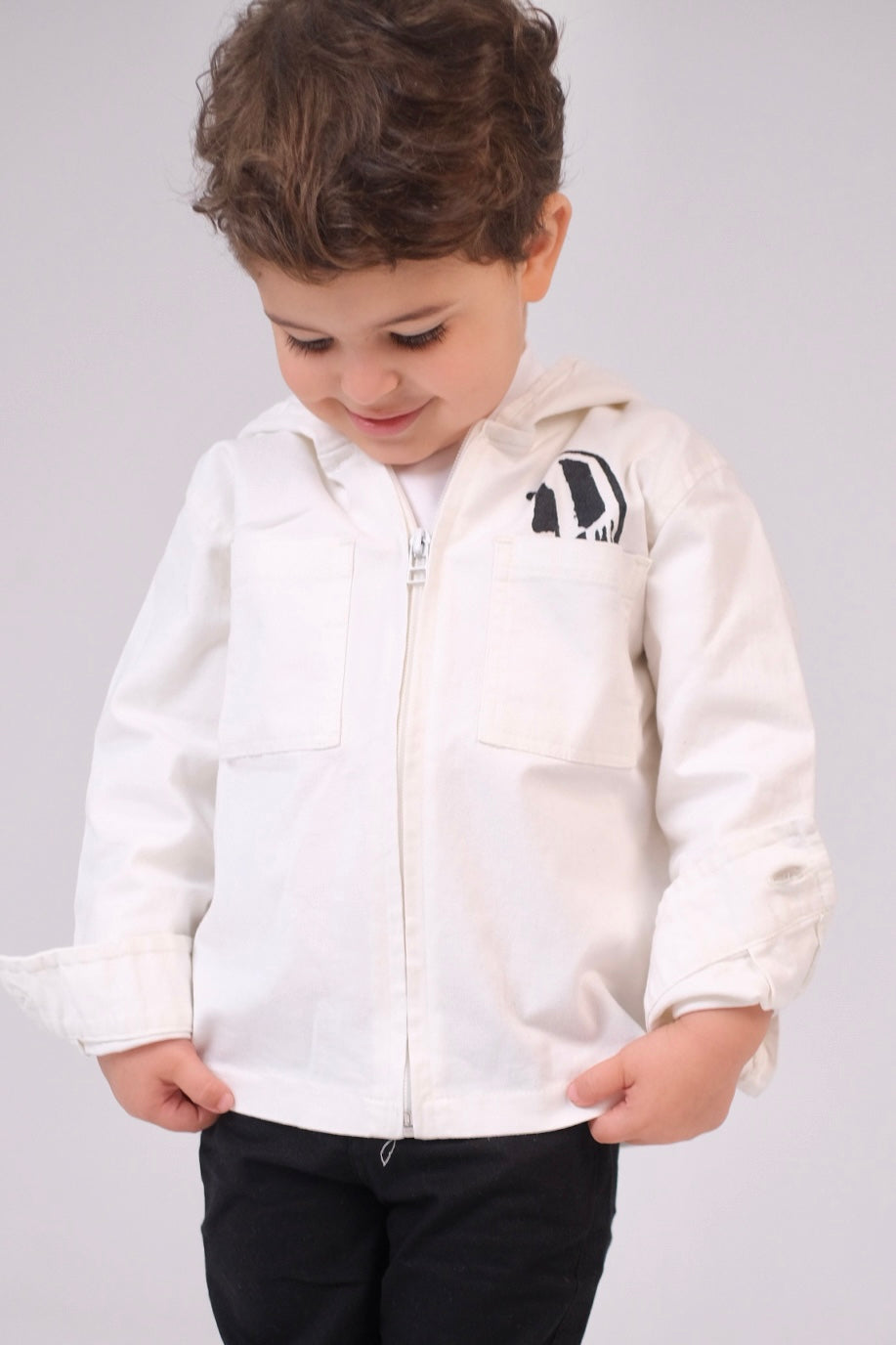 unisex baby gabardine jacket – offwhite