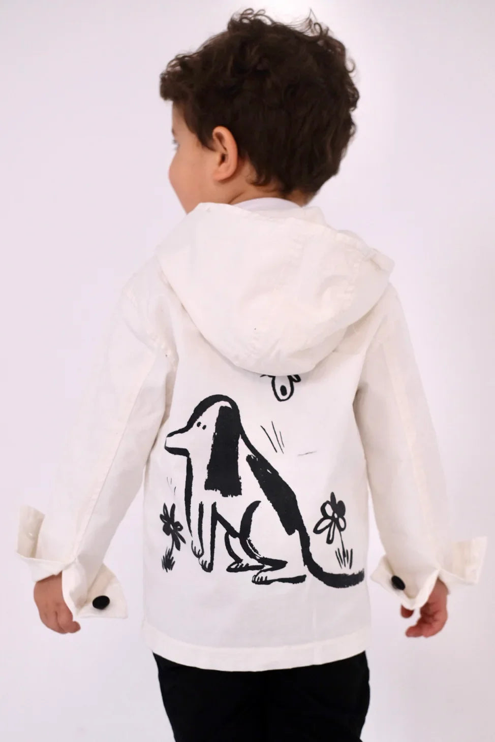 unisex baby gabardine jacket – offwhite - playmore