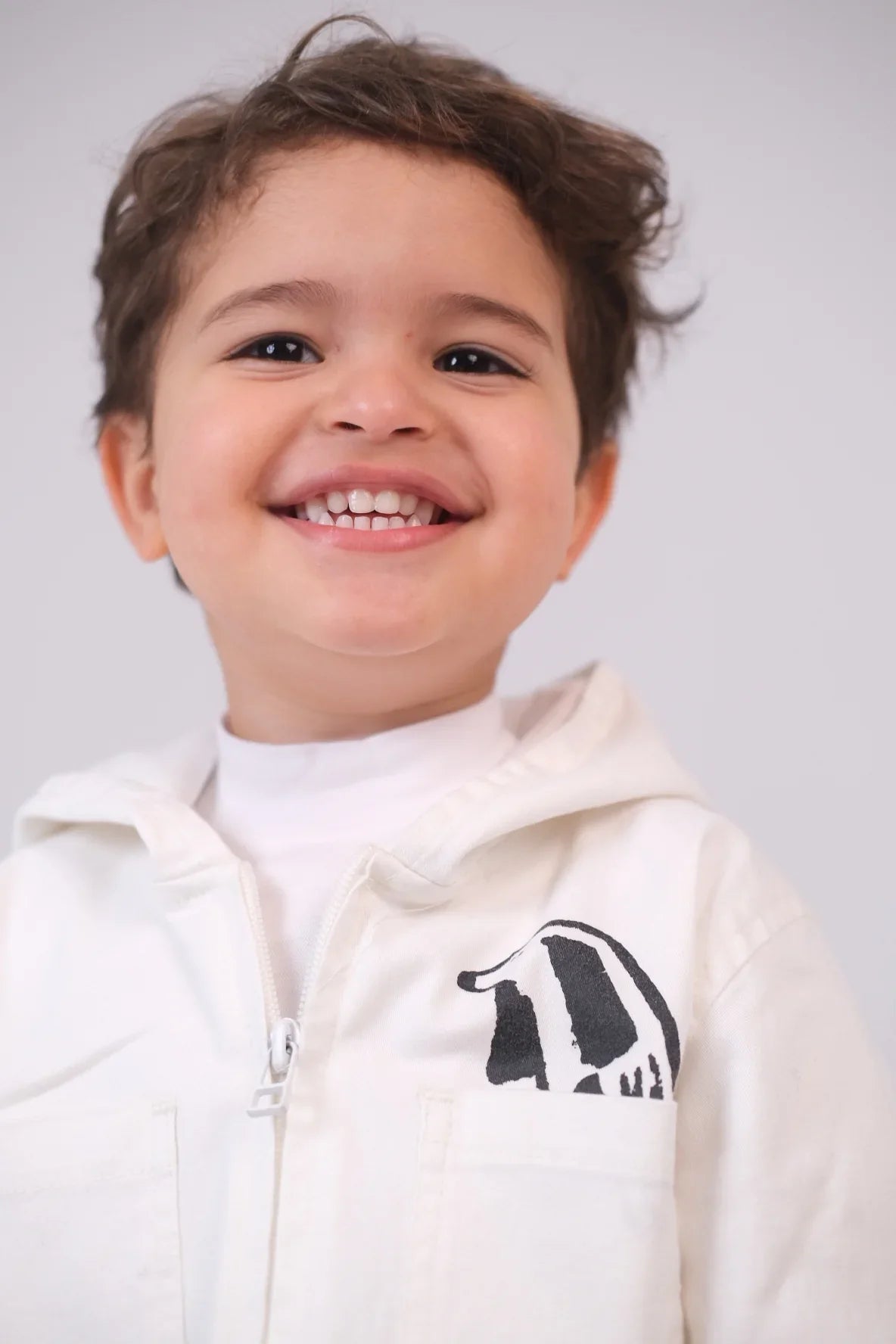 unisex baby gabardine jacket – offwhite - playmore