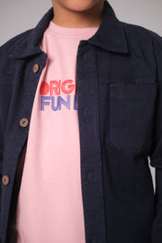 unisex baby "playing outdoors club" gabardine shirt – navy