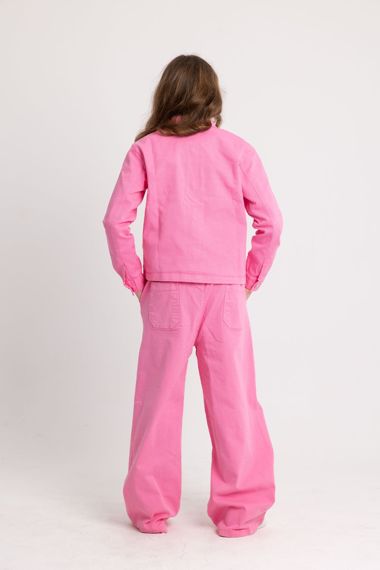 girls gabardine pants – fuchsia