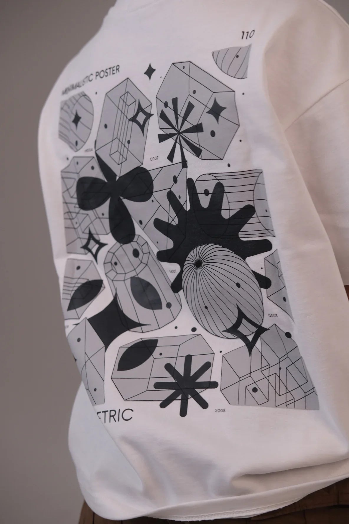 unisex "minimalistic poster" short-sleeved t-shirt – white - playmore