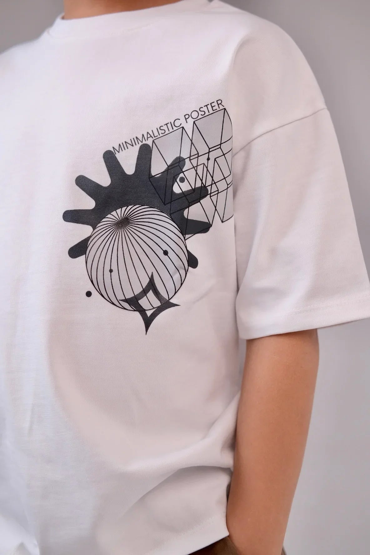 unisex "minimalistic poster" short-sleeved t-shirt – white - playmore