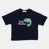 Unisex Baby Navy "Happy Chameleon" Cotton T-Shirt