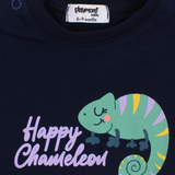 Unisex Baby Navy "Happy Chameleon" Cotton T-Shirt