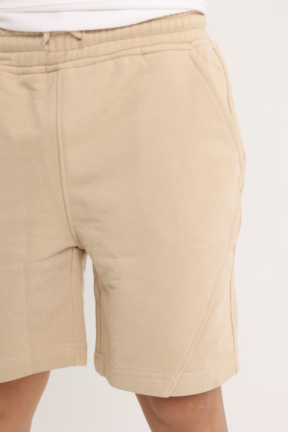 unisex kids cotton shorts – beige