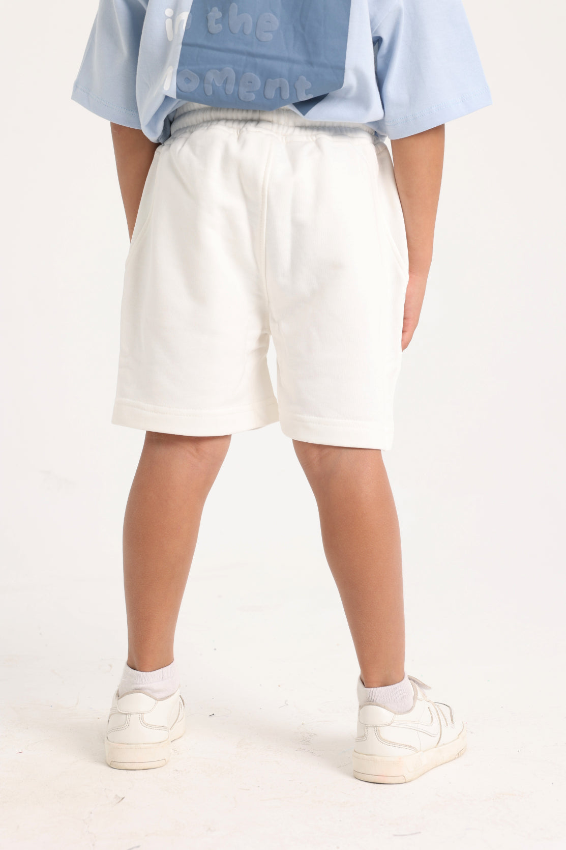 unisex kids cotton shorts – off-white