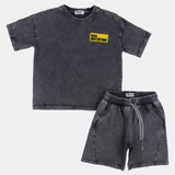 Unisex Kids Cotton Outfit Set – Dark Grey "Love Adventure"