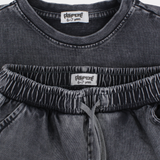 Unisex Kids Cotton Outfit Set – Dark Grey "Love Adventure"