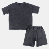 Unisex Kids Cotton Outfit Set – Dark Grey "Love Adventure"