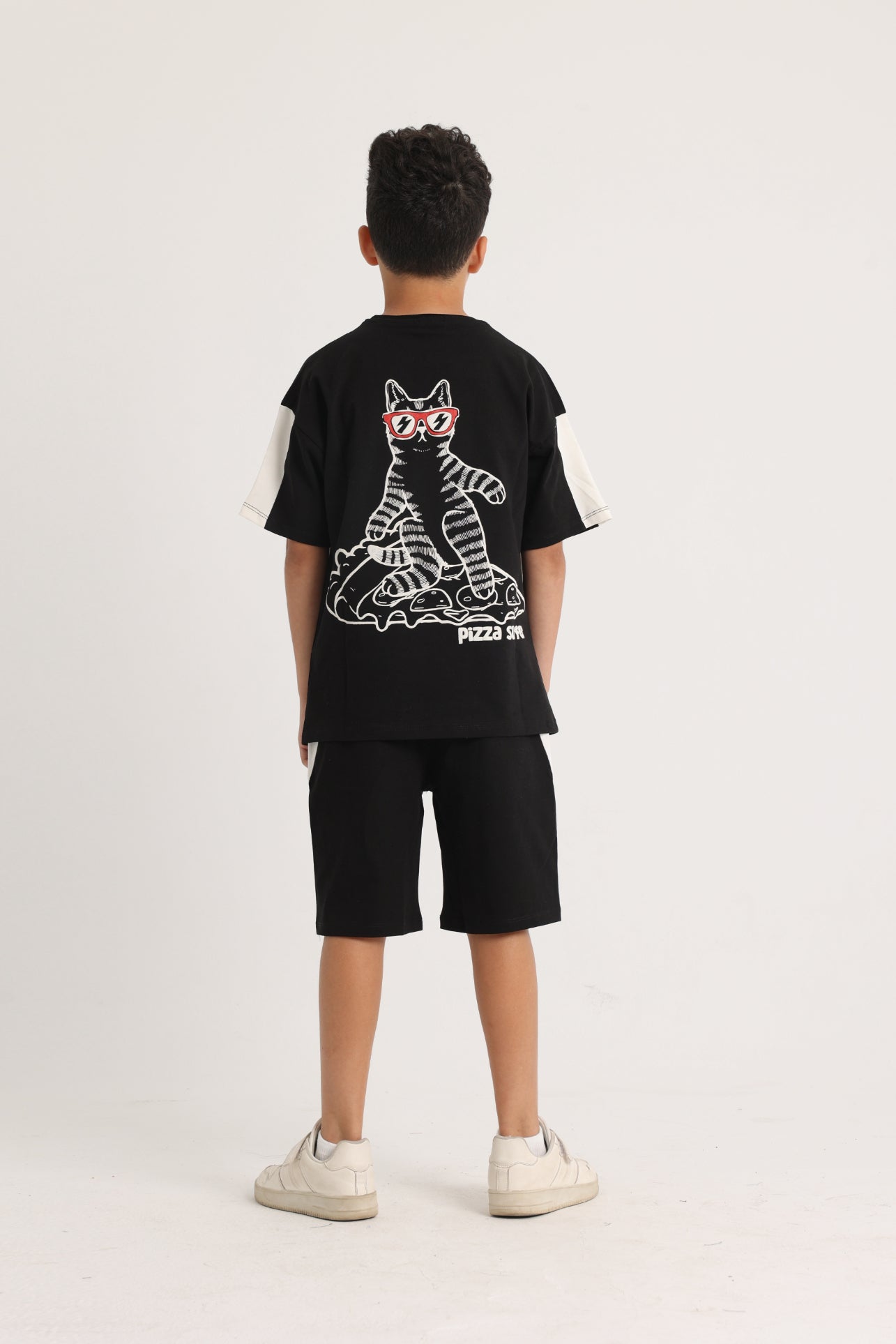 unisex kids cotton outfit set – black