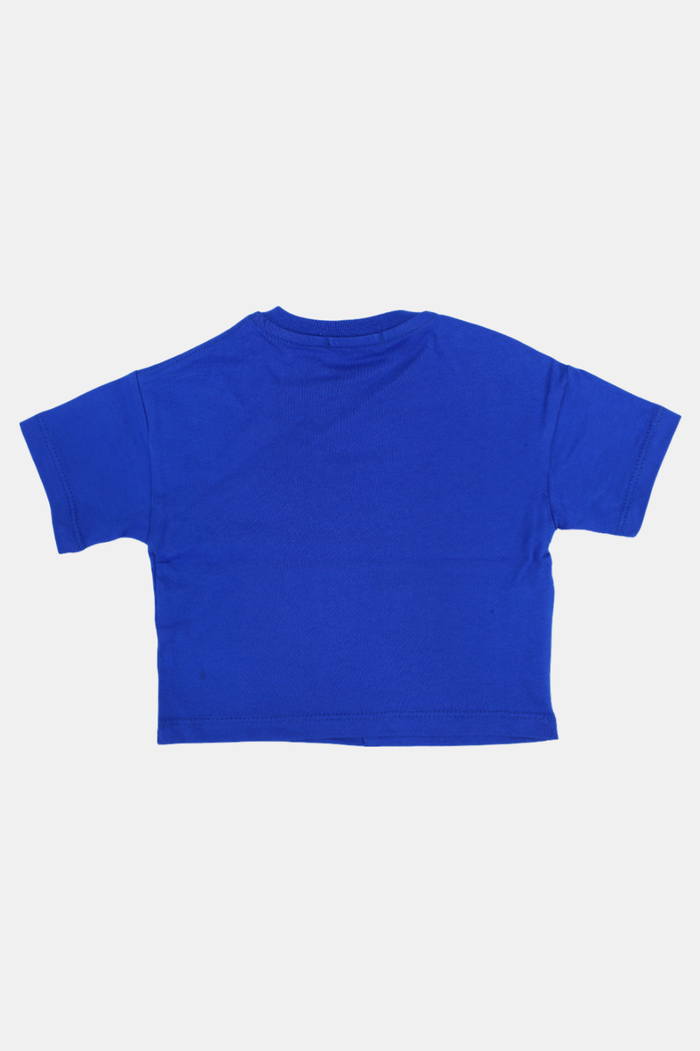 unisex baby cotton t-shirt – royal blue & apple green print