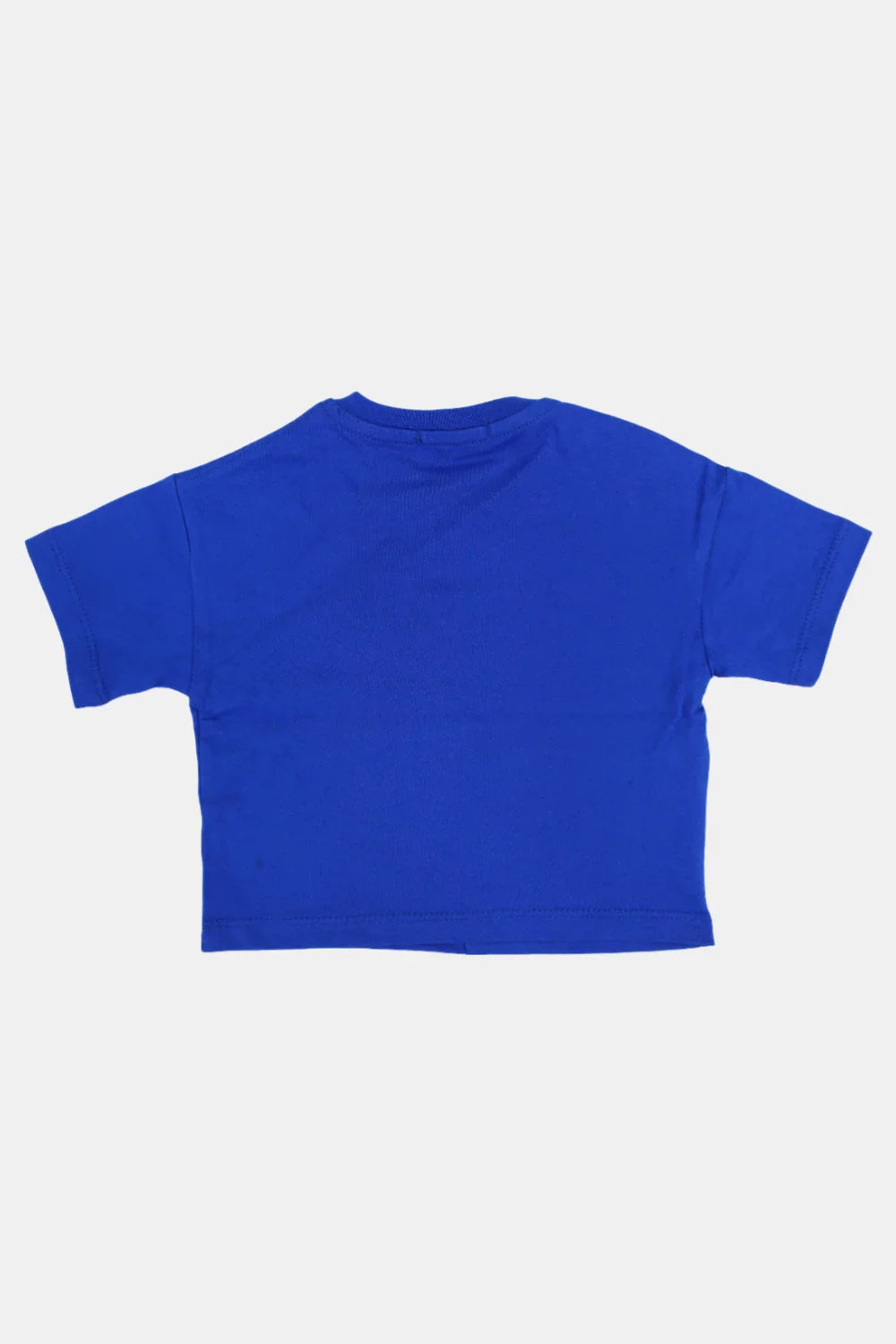 unisex baby cotton t-shirt – royal blue & apple green print - playmore