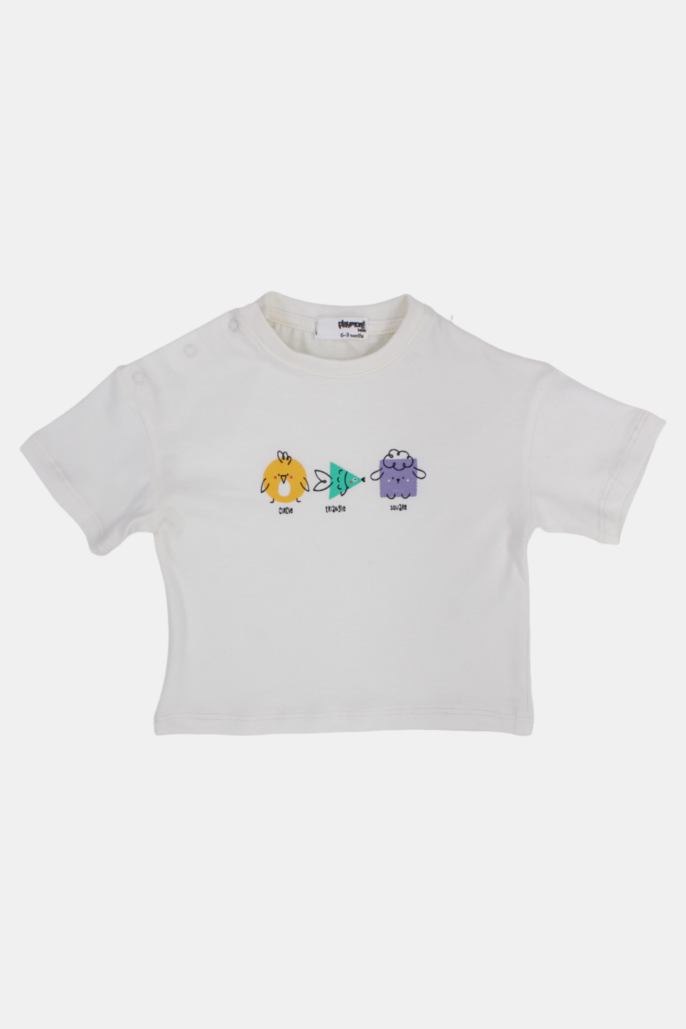 unisex baby off-white "circle triangle square" cotton t-shirt