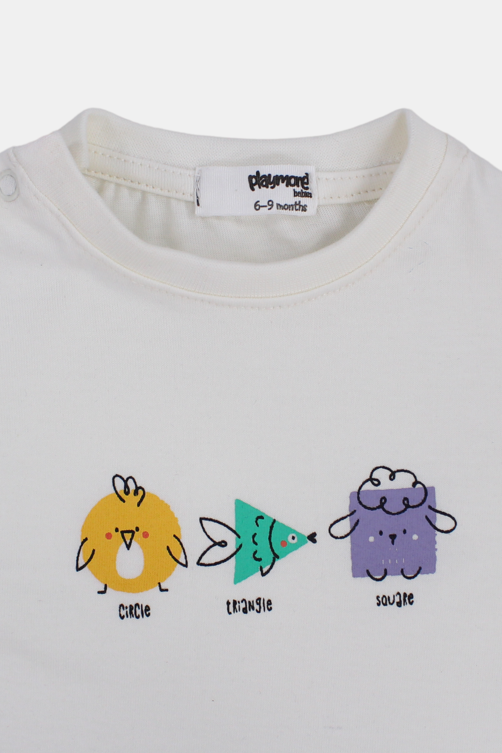 unisex baby off-white "circle triangle square" cotton t-shirt