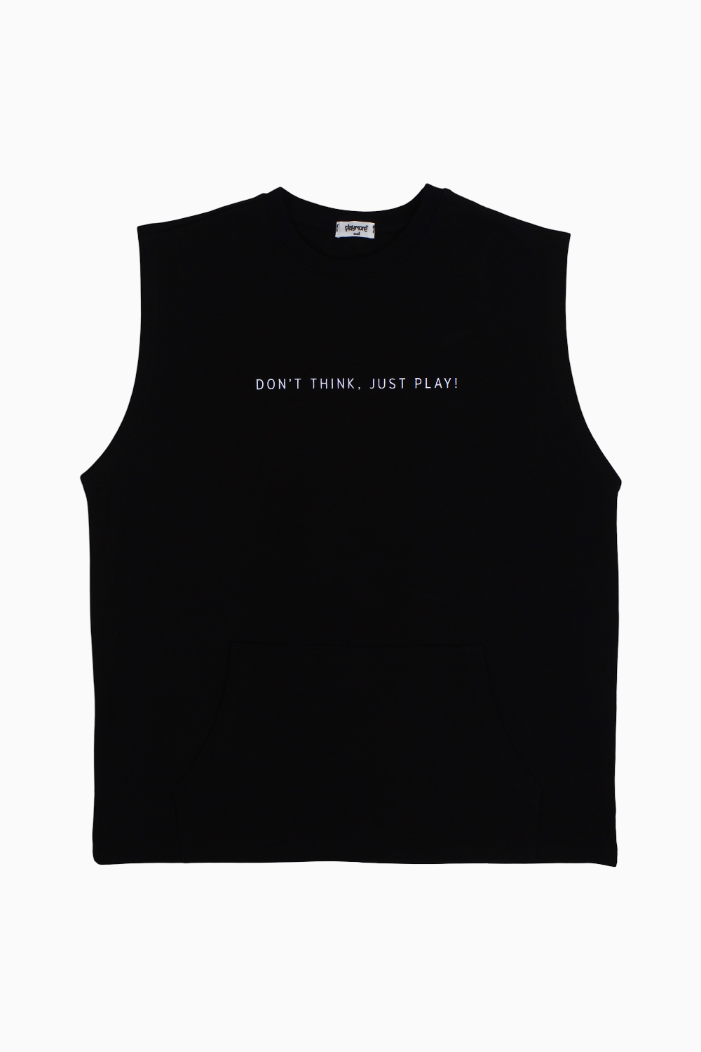 Unisex Cotton T-Shirt – Black with "DON’T THINK JUST PLAY" Print