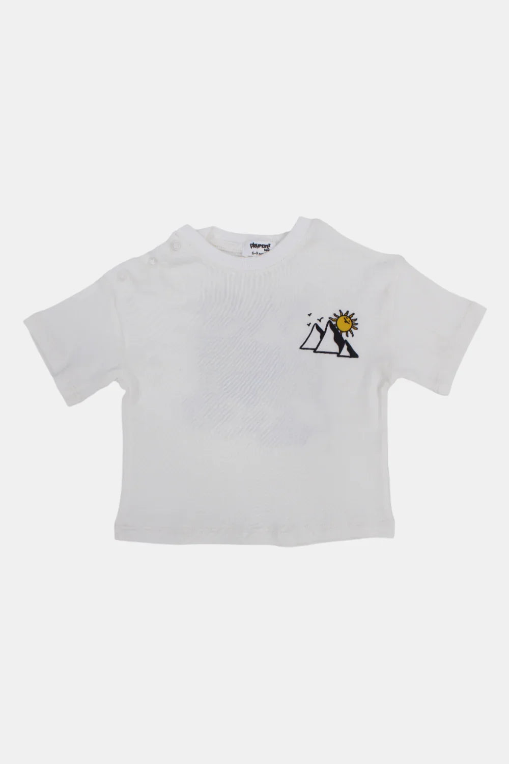 unisex baby off-white pyramids cotton t-shirt - playmore