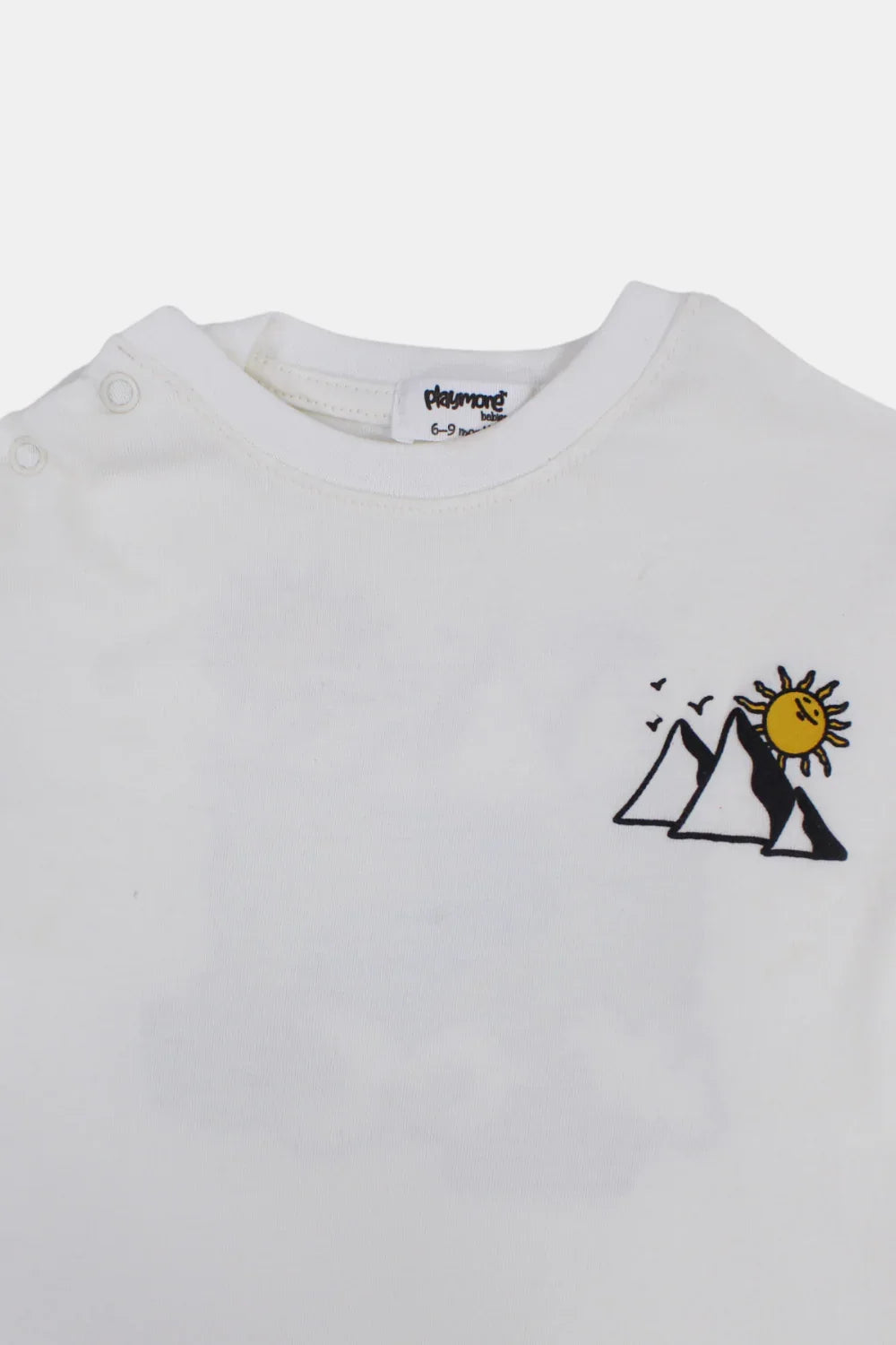 unisex baby off-white pyramids cotton t-shirt - playmore