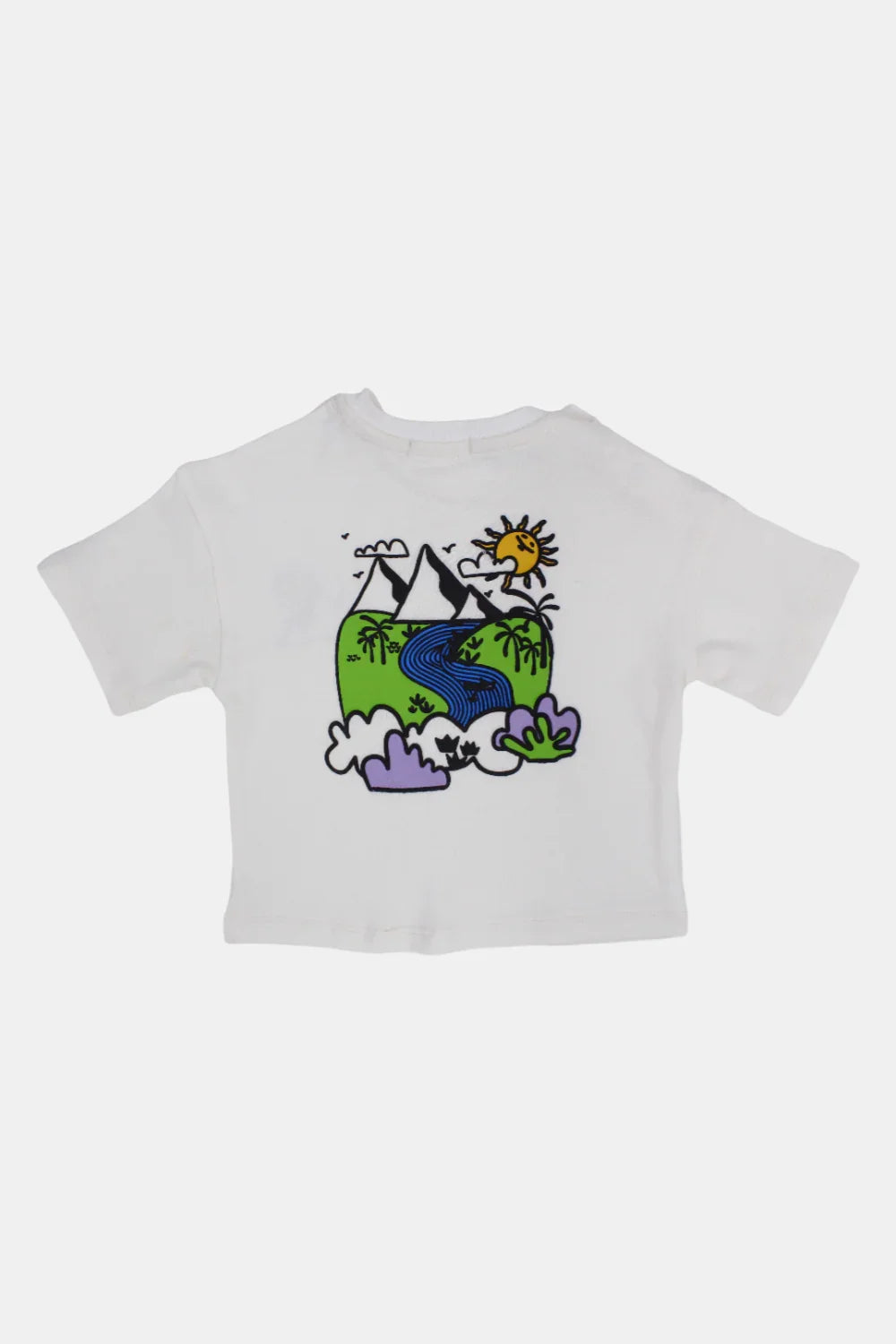 unisex baby off-white pyramids cotton t-shirt - playmore