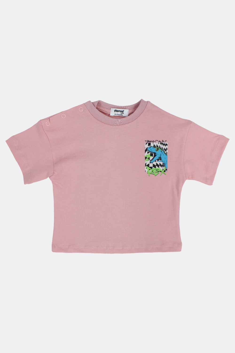 unisex baby dustypink "tyranosaurus rex" cotton t-shirt
