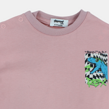 Unisex Baby Dustypink "TYRANOSAURUS REX" Cotton T-Shirt