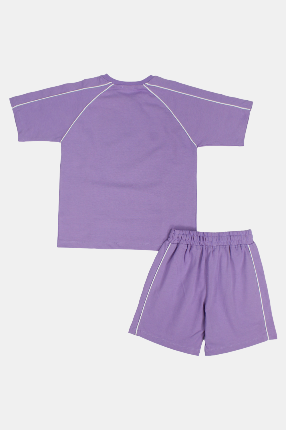 unisex kids cotton outfit set – purple "only fun moments"
