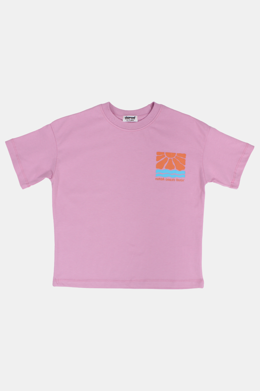 baby pink "north coast lovin" cotton t-shirt