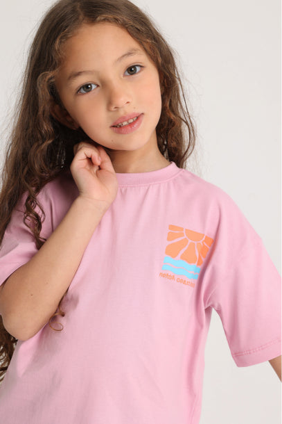 pink "north coast lovin" short sleeved t-shirt